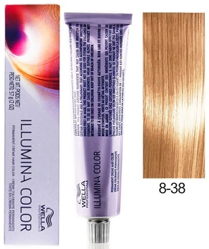 Краска для волос Wella Illumina Color 8/38 светлый блонд золотисто-жемчужный 60 мл