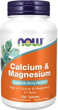 Кальцій + Магній Now Foods Calcium & Magnesium 2:1 Ratio 100 таблеток (733739012708)