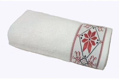 Махровое полотенце Катруся Этно 50х90 Белый