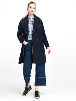 Пальто с оранжевой строчкой Vero Moda 317427510 M (70996M) Синий