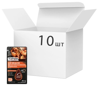 Упаковка соусу Торчин кулінарний з медом і карамелізованою цибулею 10 шт. х 80 г (7613287580542)