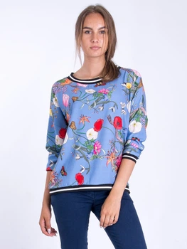 Легкий свитшот в цветочный принт Sarah Chole 11023 S (43435S) Голубой