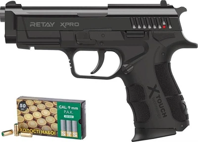 Пистолет стартовый Retay XPro кал. 9 мм. Цвет - black + 50 холостых патронов