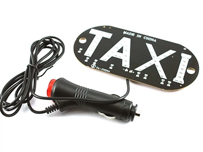 Автомобильное LED табло Rylybons табличка Такси TAXI 12В, белое в прикуриватель (115902)