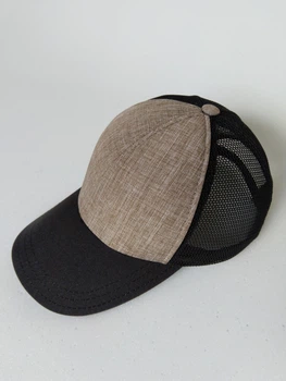 Кепка Lider бейсболка-класика сетка Cap One Size 55-60 Бежево-Черный