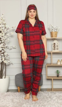Пижама Pijamoni Клетка 3XL Красная (P2249)