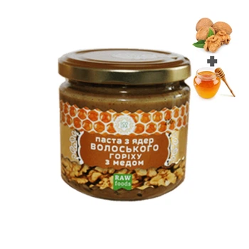 Паста волоського горіха з медом Ecoliya (200 гр) - RAW, перетерта на кам'яних жорнах, натуральний урбеч
