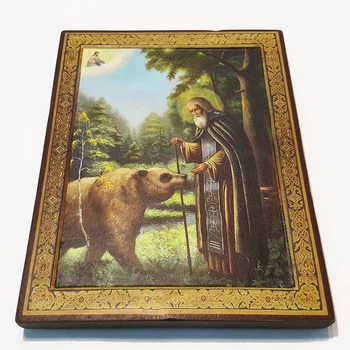 Икона Сергея Радонежского - на ровной доске (1056-2)