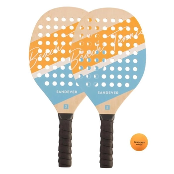 Набор для Пляжного Тенниса SANDEVER (2 ракетки и 1 мяч) Сине-Желтые