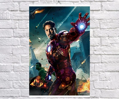 Постер BEGEMOT Мстители Супергерои MARVEL Тони Старк Железный человек Iron Man 40x61 см (1124088)