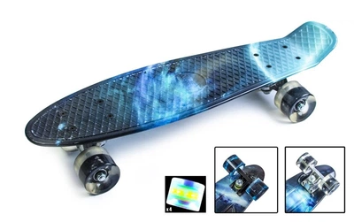 Скейтборд Пенни борд Penny Board 22" GALAXY Галактика Светящиеся колеса