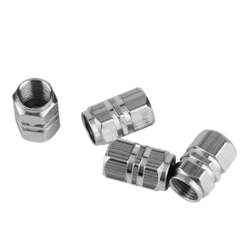 Защитные колпачки на ниппель для автомобиля Perfect Square Silver (4 шт) (67191)