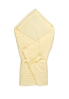 Вязаный теплый конверт одеялко Mari-Knit 0729 100-100 персиковый 35326