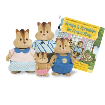 Набор фигурок Семья Бурундуков 4ед, книга EN Li`l Woodzeez 000324800