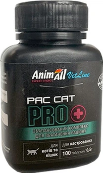 Витаминная добавка AnimAll VetLine PAC CAT PRO для котов и кошек 0.5 г х 100 т. (4820150205560)