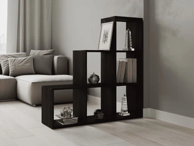 Стеллаж горка для дома и офиса DrevoGoods напольный, деревянный с полками для книг на 6 ячеек 1072 х 1078 х 290 мм Венге (12VH2)