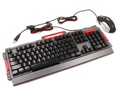 Комплект проводная клавиатура игровая LED и мышь K33 6946 (gr_011537)