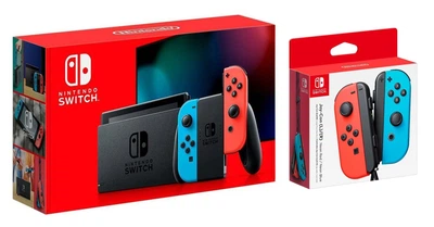 Nintendo Switch Neon blue/red - Обновлённая версия + Дополнительный набор Joy-Con