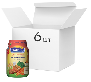Упаковка дитячого пюре Nutrino М'ясного з яловичини, овочів і вершків 190 г х 6 шт. (86060196525551)