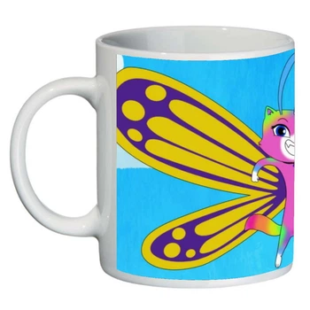 Кружка Райдужно метеликова однорідна кішка SuperCup (чашка-SC-Rainbow Butterfly Unicorn Kitty-0015)
