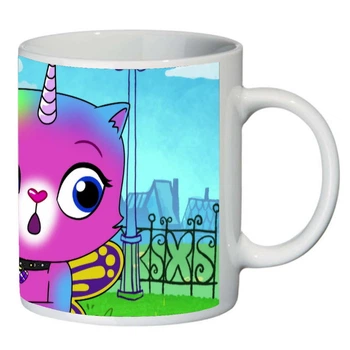 Кружка Райдужно метелик однорідна кішка SuperCup (чашка-SC-Rainbow Butterfly Unicorn Kitty-001)