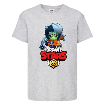 Футболка дитяча Brawl Stars Bibi Zombie (Бравл Старс Бібі Зомбі) сіра 140 см