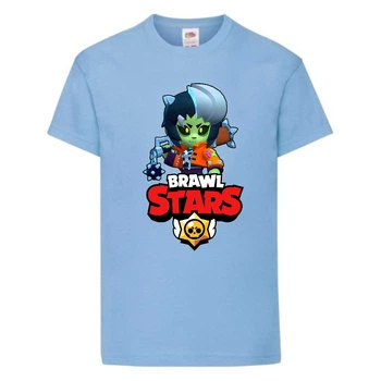 Футболка дитяча Brawl Stars Bibi Zombie (Бравл Старс Бібі Зомбі) блакитна 140 см