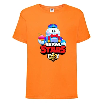 Футболка дитяча Brawl Stars Lou (Бравл Старс Лу) оранжева 128 см