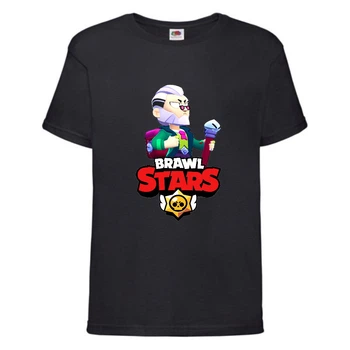 Футболка детская Brawl Stars Bayron (Бравл Старс Байрон) черная 128 см