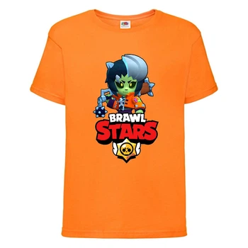 Футболка дитяча Brawl Stars Bibi Zombie (Бравл Старс Бібі Зомбі) оранжева 164 см