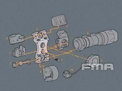 Кріплення на рейки шолом FMA UTK TB1189 Чорний