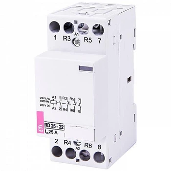 Контактор ETI RD 25-22 4P 25A 230V AC/DC 2NO+2NC 2464014 модульный