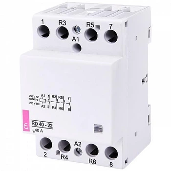 Контактор ETI RD 40-22 4P 40A 230V AC/DC 2NO+2NC 2464022 модульный