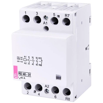 Контактор ETI RD 40-31 4P 40A 230V AC/DC 3NO+1NC 2464020 модульный