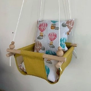 Детская качеля Infancy Мышки на воздушных шариках , Желтая основа