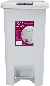 Відро для сміття MBM HOME з кришкою і педаллю BIN-01 30 л Сіре (BIN-01 30L GRAY)