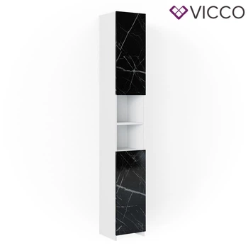 Пенал для ванной Vicco Nero, белый, мраморный