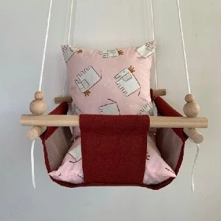 Детская качеля Infancy Слоники, Бордовая основа