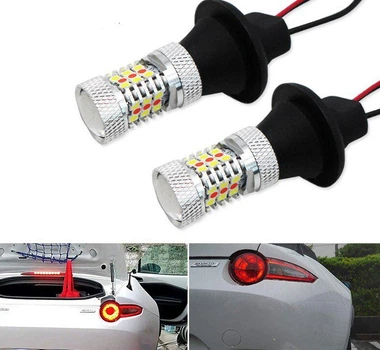 Денні ходові вогні 3157 P27/7W 31SMD 3030 Білий / Червоний Подвійний Autoexpect (15676)