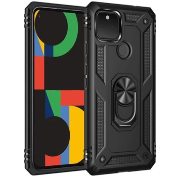 Противоударный чехол с подставкой Deexe Armor Case для Google Pixel 4a 5G - Black