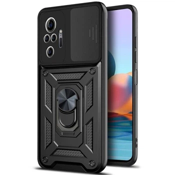 Чехол с защитой камеры Deexe Armor Shield для Xiaomi Redmi Note 10 Pro - Black