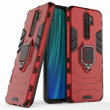 Чехол с подставкой Deexe Hybrid Case для Xiaomi Redmi Note 8 Pro - Red