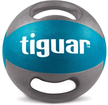 Piłka lekarska z uchwytami Tiguar 6 kg 27 cm Fale morskie/szara (TI-PLU006)