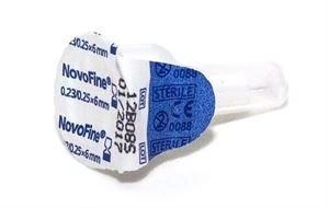 Иглы для инсулиновых шприц-ручек Новофайн 6 мм - Novofine 31G, поштучно (фасовка по 25 шт.)
