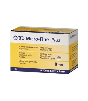 Голки для шприц-ручок BD Micro-Fine Plus 8 мм, 30G - поштучно Мікрофайн (фасування по 25 шт.)