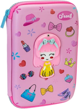 Пенал Cool For School со скрытым зеркальцем 1 отделение с органайзером розовый (QT-5760-Pink)