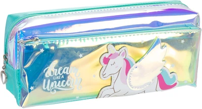 Пенал Cool For School голографический 2 отделения Dream like a Unicorn голубой (CF86958)