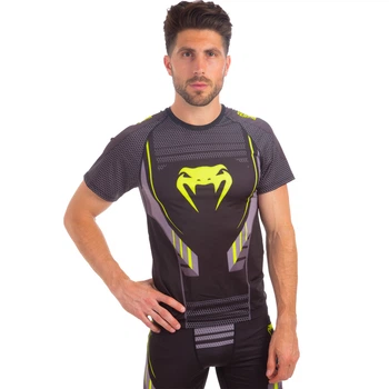 Рашгард мужской с коротким рукавом Venum Technical Heroe 8140 размер XL (48-50) Black-Grey-Green