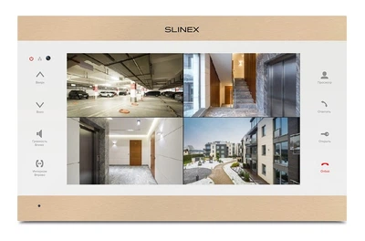 Гибридный IP Full HD видеодомофон Slinex SL-10IPTHD gold + white