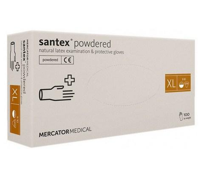 Рукавички Mercator Medical Santex Powdered латексні XL 100шт